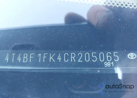 2012 Toyota Camry Xle from USA, damaged, VIN 4T4BF1FK4CR205065